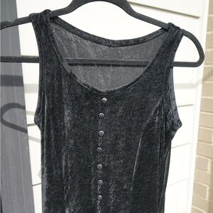 Gothic vintage black velvet maxi dress